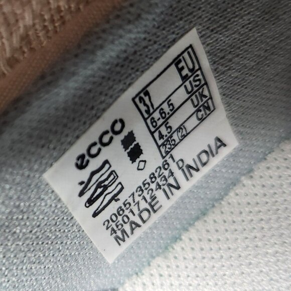 Ecco Women’s Size EU 37 US 6-6.5 Fabric Shoes Slip On Shoes Cream NWOB 104 - Picture 9 of 9